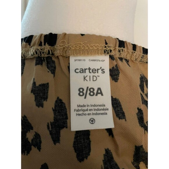 Carter's Kid Girls Leopard Print Dress Size 8 NWT Cotton Casual Party Cute - Picture 7 of 11